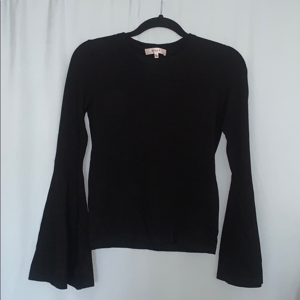 Milly black knit with flared sleeves